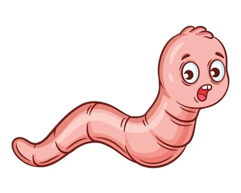 Garden earthworm, ground worm insect gardening pest, helminth parasite character Stock Illustration