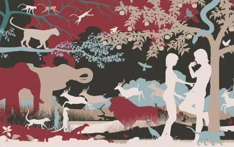 Garden of eden Stock Illustration