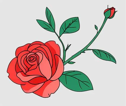 A garden elegance realistic image of rose Stock Illustration