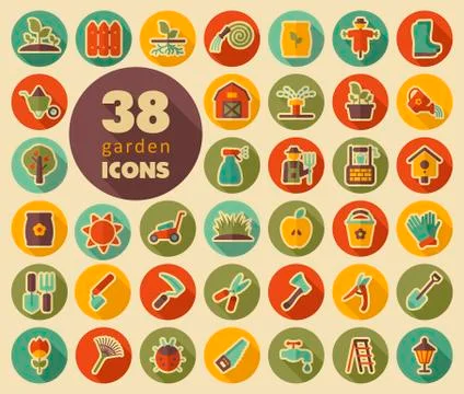 Garden Farm flat vector icon Stock Illustration