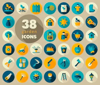 Garden Farm flat vector icon Stock Illustration