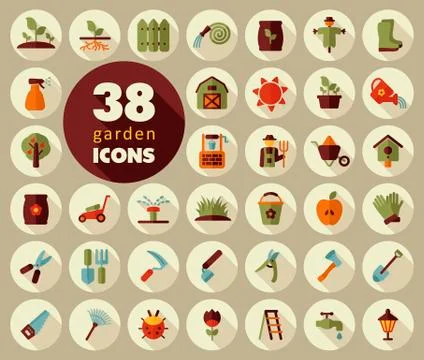 Garden Farm flat vector icon Stock Illustration