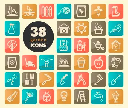 Garden Farm flat vector icon Stock Illustration