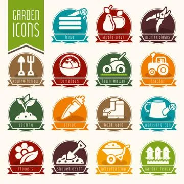 Garden - farm icon set Stock Illustration