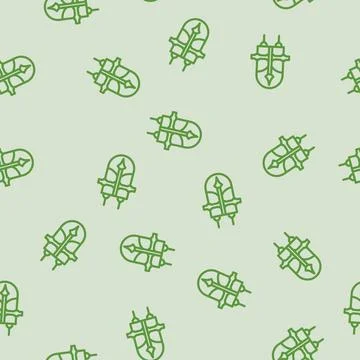 Garden fence tool line vector seamless pattern Stock Illustration