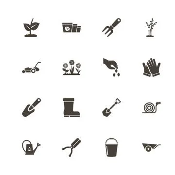 Garden - Flat Vector Icons Stock Illustration