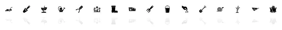 Garden - Flat Vector Icons Stock Illustration
