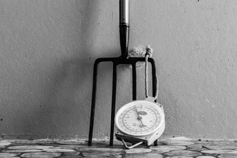 Garden Fork and Scale 写真素材