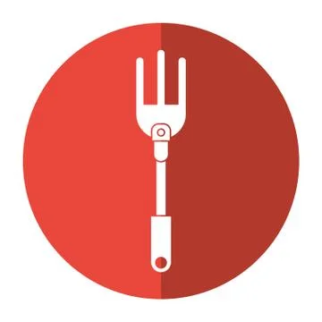 Garden fork handle shadow Illustration