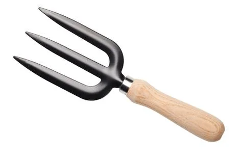 Garden Fork Isolated on White Background Stock Photos