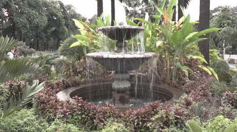 Garden fountain closeup Stock Footage 34196933