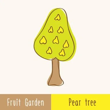 Garden fruit trees - single tree Stock Illustration