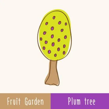 Garden fruit trees - single tree Stock Illustration