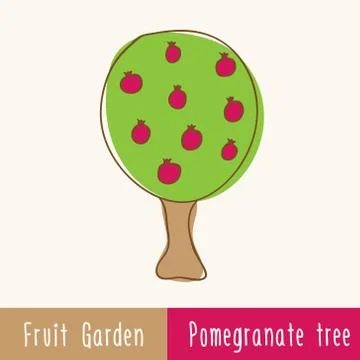 Garden fruit trees - single tree Stock Illustration