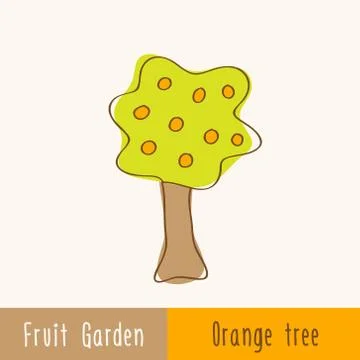 Garden fruit trees - single tree Stock Illustration