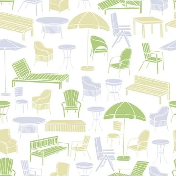 Garden furniture. Vector pattern Stockillustratie