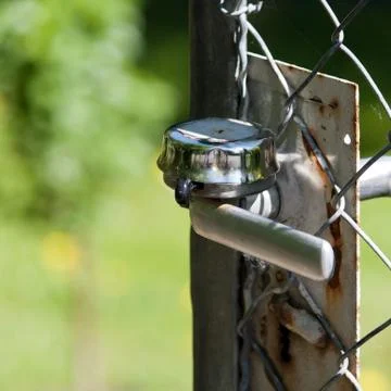 Garden gate shut with ringing Stock Photos