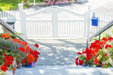 Garden Gate in the summer Stock Photos