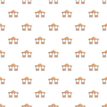 Garden gazebo pattern creating seamless background element Stock Illustration