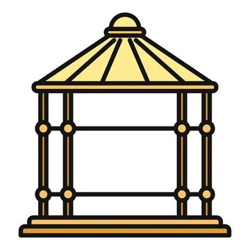 Garden gazebo pavilion structure providing shade icon Stock Illustration