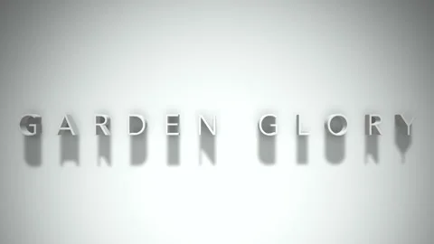 Garden glory 3D title animation white text on a white background Stock Footage 299702148