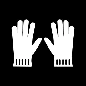 Garden gloves solid icon. vector illustration isolated on black. glyph style 스톡 일러스트