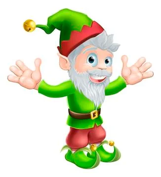Garden gnome or elf 库存插图