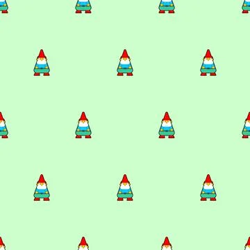 Garden gnome pattern seamless. background Vector illustration. Baby fabric te Stock Illustration