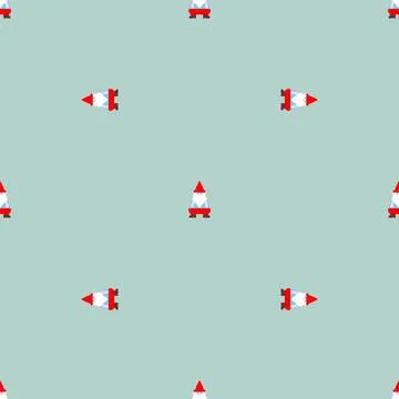 Garden gnome pixel art pattern seamless. 8 bit pixelated background. Baby fab Stock Illustration