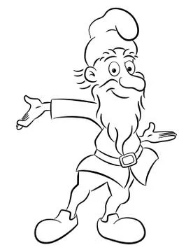 Garden gnome presenting something Stock Illustration