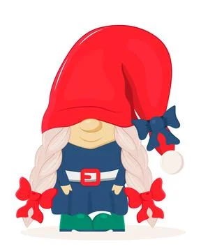 Garden gnome statue. Dwarf vector. Christmas, Santa's fairy helper illustrati Illustrazione stock