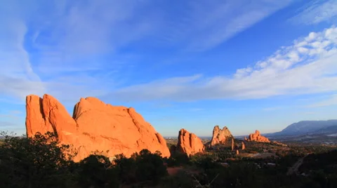 Garden of the Gods Clouds Shadow Colorado Rocky Mountains Nature Timelapse Stock Footage 44404279