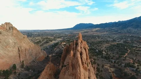 Garden of the Gods - Slight Pan Down Over Rocks Video stock 93594664