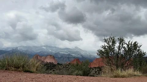 Garden of the Gods Timelapse of Billowing Clouds over Pikes Peak Stock Footage 339634151