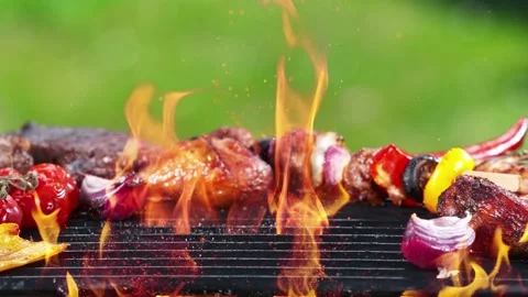 Garden grill, bbq time Stock Footage 154935550