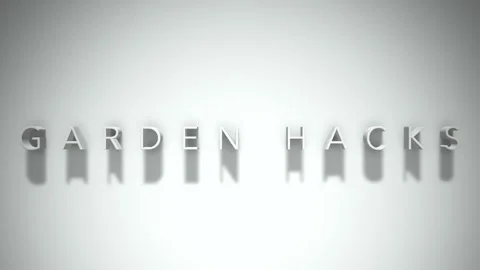 Garden hacks 3D title animation white text on a white background Stock Footage 299378037