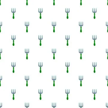 Garden hand fork tool seamless pattern background Illustrazione stock