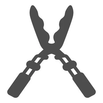 Garden hedge shears, scissors, tool solid icon, gardening concept, pruning Stock Illustration