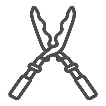 Garden hedge shears, scissors, tool line icon, gardening concept, pruning shears Stock Illustration