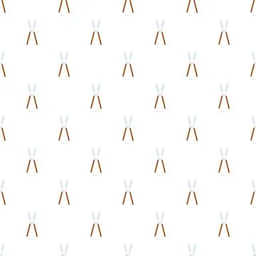Garden hedge shears tool seamless pattern background Stock Illustration