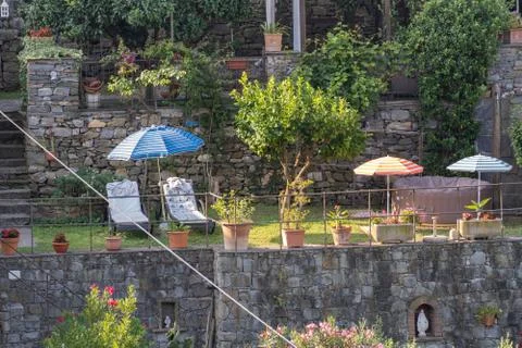 Garden of holiday home Stock Photos