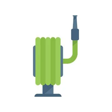 Garden hose icon flat vector. Eco farmer Stock Illustration