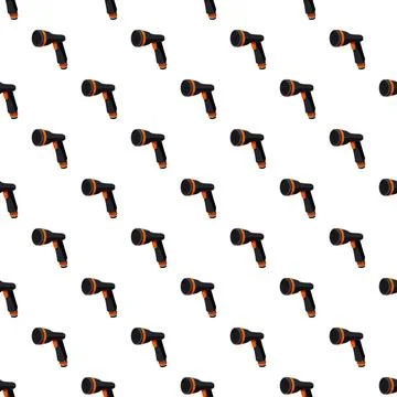 Garden hose nozzles seamless pattern for watering plants Stock Illustration