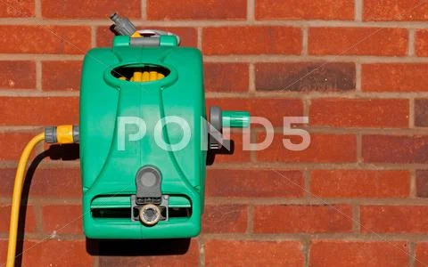 Garden hose reel kit Stock Photos