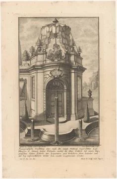 Garden house with awning; Johann Jacob Schüblers Siebende Ausgabe Seines V.. Stock Photos