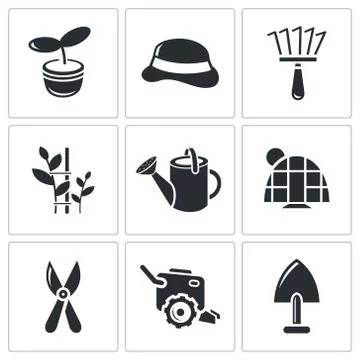 Garden icon collection Stock Illustration