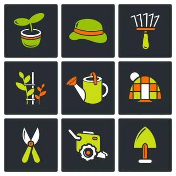 Garden icon set Stock Illustration