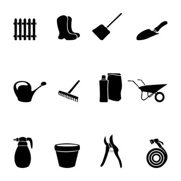 Garden icons set. Stock Illustration