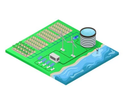 Garden Irrigation Map Water System Landscape Planning Concept 스톡 일러스트