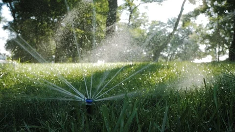 Garden irrigation system Stock Footage 92497503